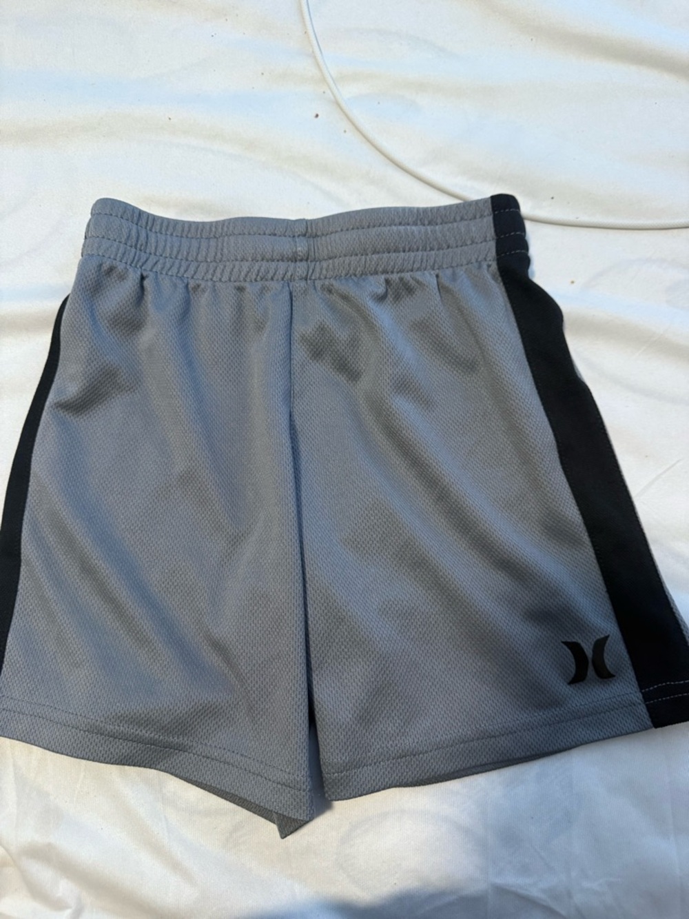 HurleyGrey Athletic Mesh Shorts with Black Side Panels